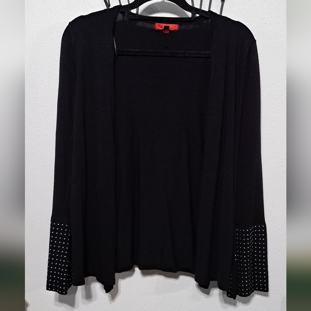 Jennifer Lopez Black Cardigan with Studded Cuffs